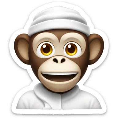 monkey with rows of white baking soda sticker