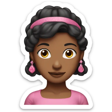 Black haired pink Pilates princess  sticker