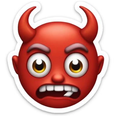 Devil emoji with x eyes sticker