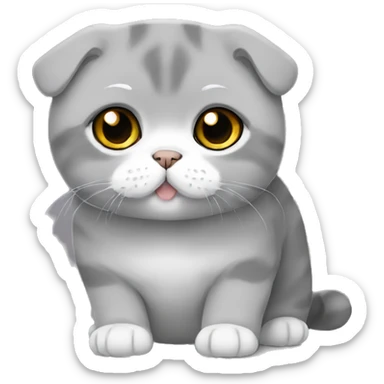 Scottish fold totally grey fat sticker