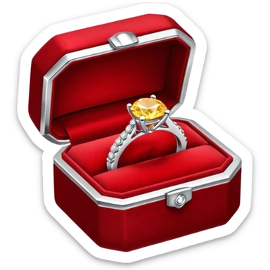 diamond jewelry ring in a red jewelry box sticker