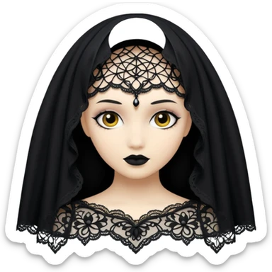 a black veil dark gothic sticker