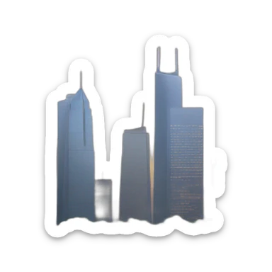 big city skyline skyscrapers sticker