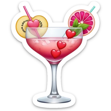 galentines red and pink cocktail with heart sticker
