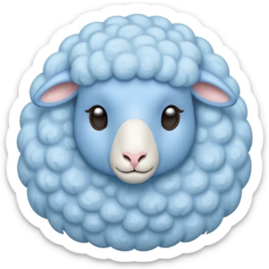 dreamy pastel blue sheep with fluffy wool and sleepy expression, like from a dream sticker