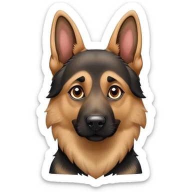 German Shepard with heart eyes sticker