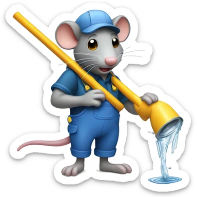 rat plumber burst water pipe sticker