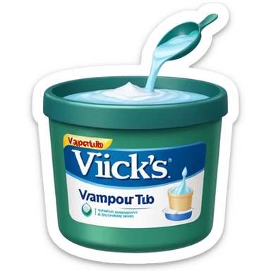 make an emoji of Vicks Vaporub - it should have a dark green lid and a blue tub sticker