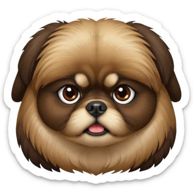 pekingese dog head kinda dark pekingese sticker