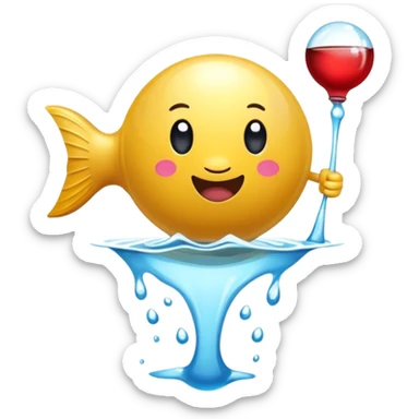 Oso cafe nadando con un pez globo debajo del agua sticker