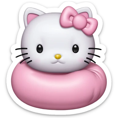 Crea una foca anillada gordita con aspecto tierno, lleva un moño rosado con tonos pasteles (como referencia el lazo de hello kitty rosado) sticker