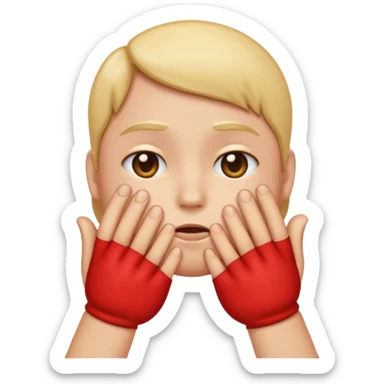 hands caressing sad emojis face sticker