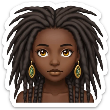 dark skin, dreadlocks, baddie, pretty makeup sticker