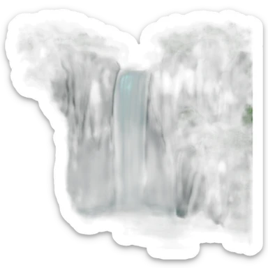 Waterfall with white heart sticker