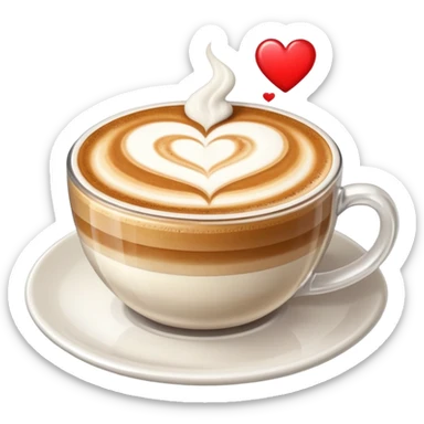 Cappuccino avec cœur  sticker
