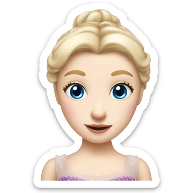 A sugar plum fairy ballerina performing in the nutcracker ballet. she has blue eyes, blonde hair, and pale skin. sticker