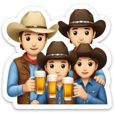 Friends partying at rodeo sticker