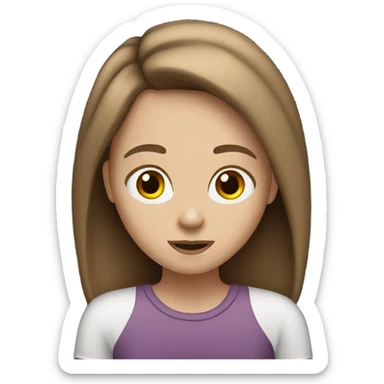 White girl with a brown hair watching movie sticker