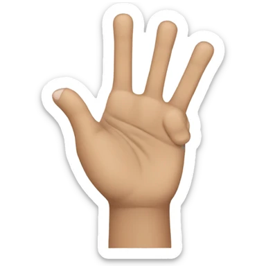 black hand with 5 fingers and the middle finger and ring finger are together sticker