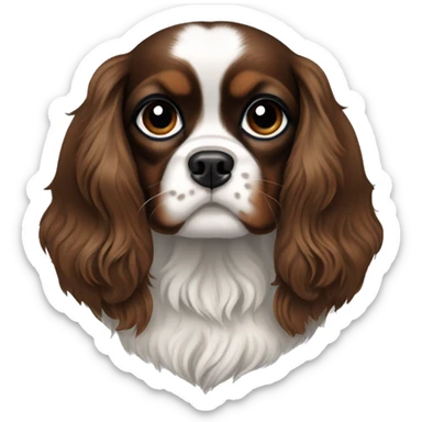 black Cavalier King Charles spaniel. No white or brown spots sticker