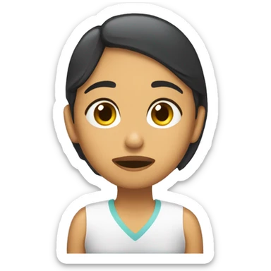 chica morena durmiendo sticker