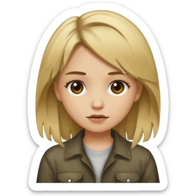 grunge girl with dirty blonde hair sticker