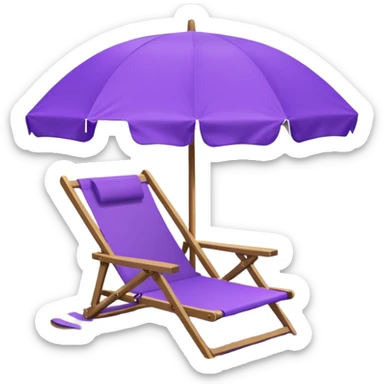 beach chair with purple umbrella sticker