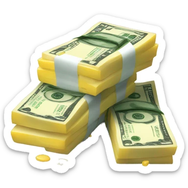 money stacked with butter sticker