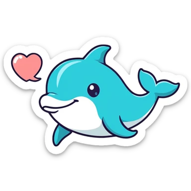 Dolphin blowing kisses sticker
