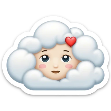 Thinking cloud with a heart inside  sticker