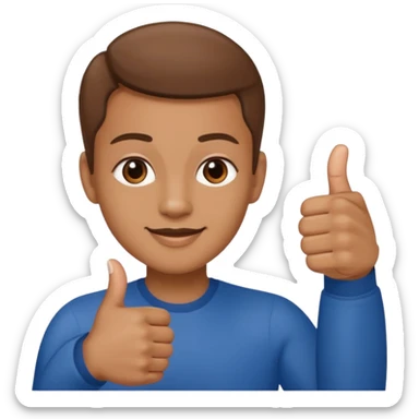 light brown skin thumbs up with french tip nails emoji sticker