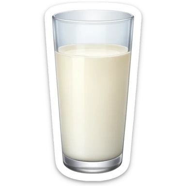 the drink is only white, The bottom and mouth of the glass are the same width and thin a toll, There is only white liquid inside,photo realistic sticker