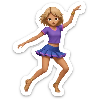 Una chica de anime bailando  que se mueve  sticker