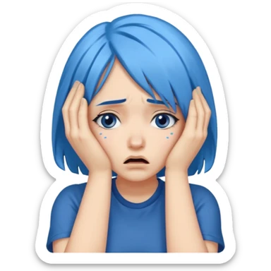Facepalm woman with blue hair sticker