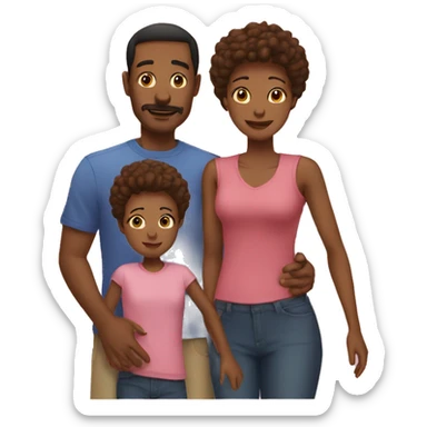 Father mother 3 kids  sticker