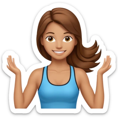 Pilates girl tan skin and brown long hair  sticker