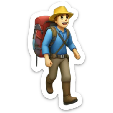 caminando y explorando en la montaña sticker