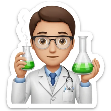 Crie emojis de uma farmacêutica mexendo com becker sticker
