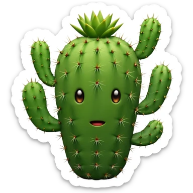 cactus with a face  sticker