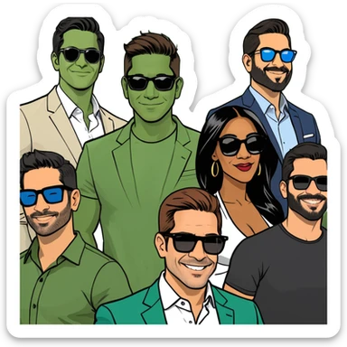 Grant Cardone, Tai Lopez, Josh King Madrid, Alex Hormozi, Iman Gadzhi, Daniel G, Branden Condy, Patrick Bet-David, Dan Henry, Luke Belmar, Shelby Sapp, Leila Hormozi, Tefi Valenzuela, business, influencers, friends, rich millionaire success lifestyle, private jet , supercars, success, sales sticker