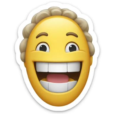 Generate a smiley face that laughs with its hand over its mouth sticker