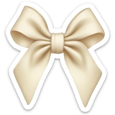 Cream bow sticker