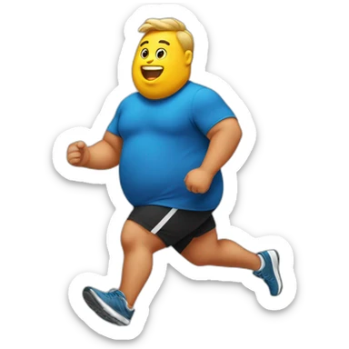 Fat running sticker