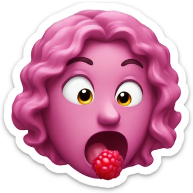 Face blowing raspberry sticker