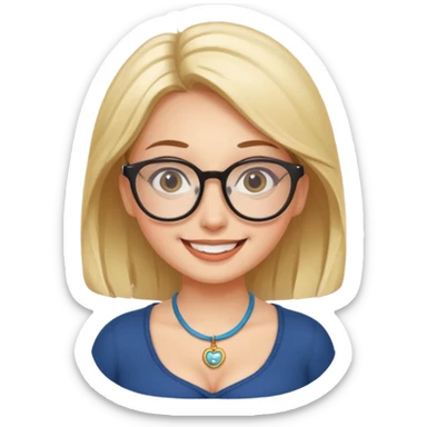 girl naked big boobs with eye glasses and charm sticker