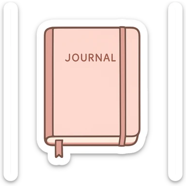 flat toon light pink journal sticker