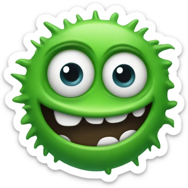One eyed green happy monster sticker