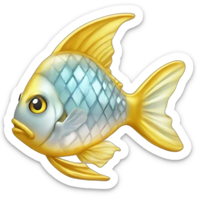 Gold and diamond fish jewel sticker