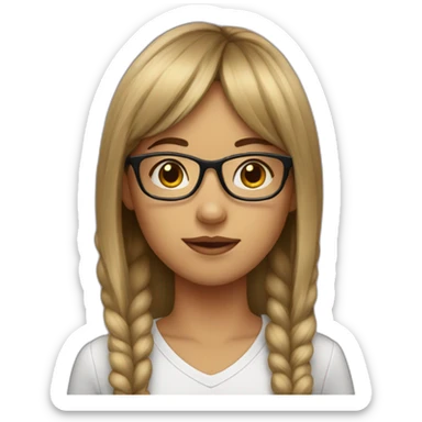 girl,wearing glasses,bangs sticker