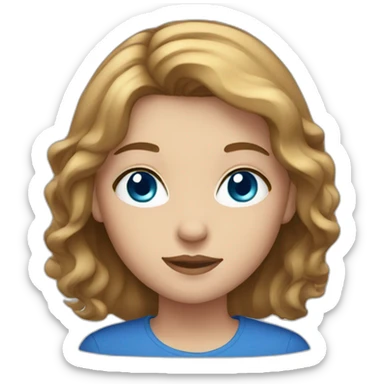 girl with light brown hair and blue eyes  sticker